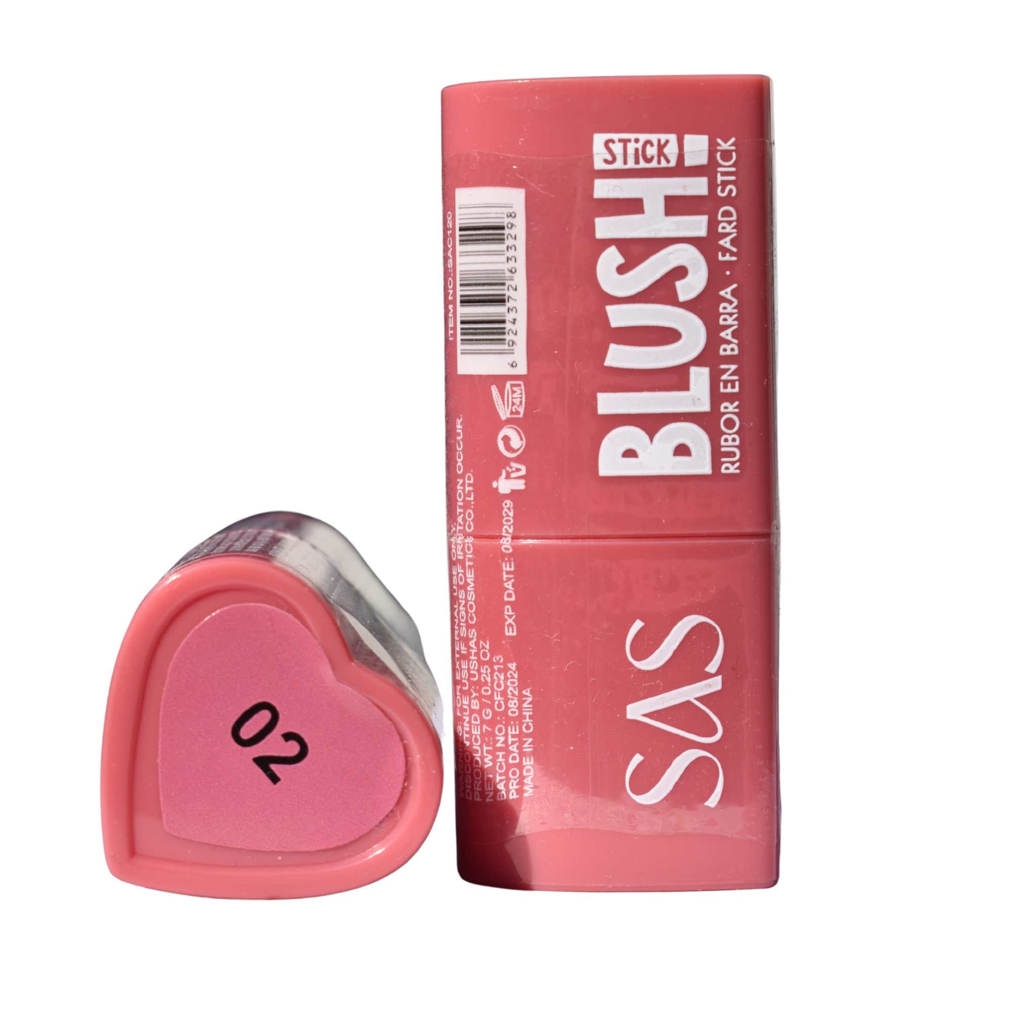 Rubor en Barra Blush Stick SAS Cosmetics – Tono 02
