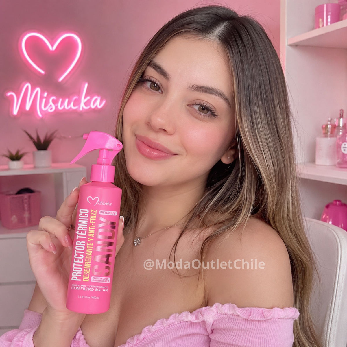 Termo Protector de Calor, Desenredante & Anti frizz Misucka - 180ML - CANDY
