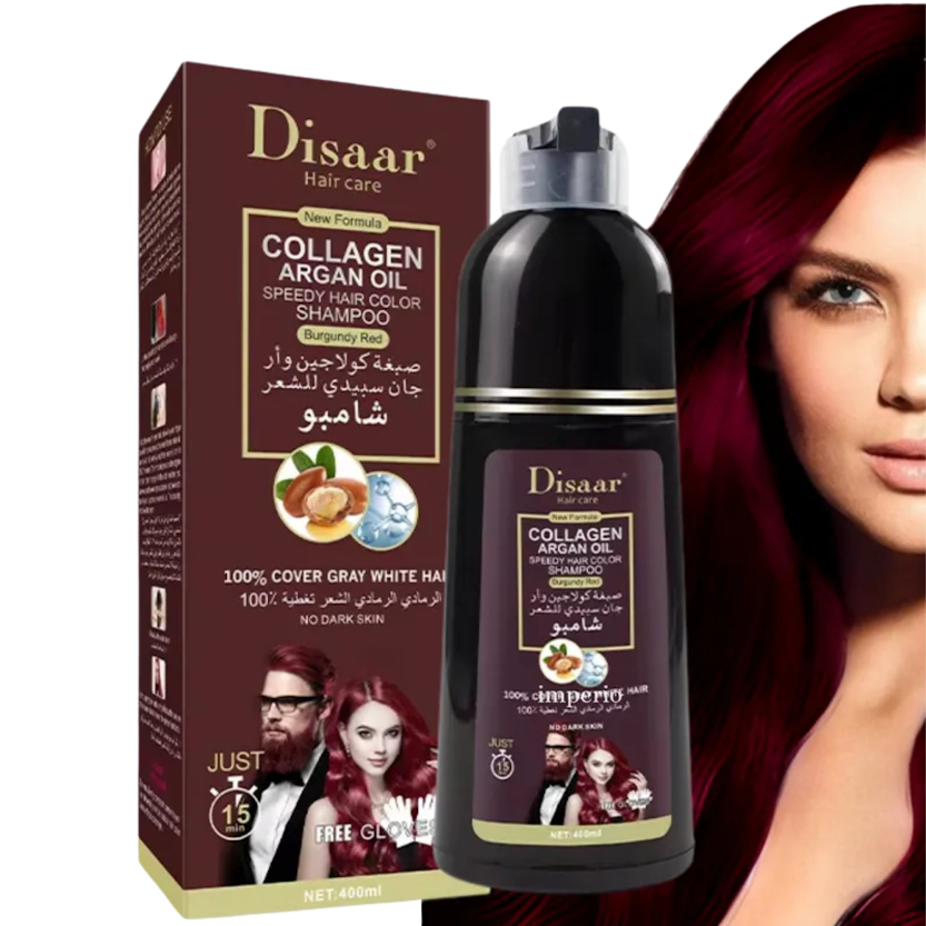 Shampo para Canas Disaar Con Aceite de Argán - Burgundy Red Rojos Burdeos DISAAR Cosmeticos-skincare