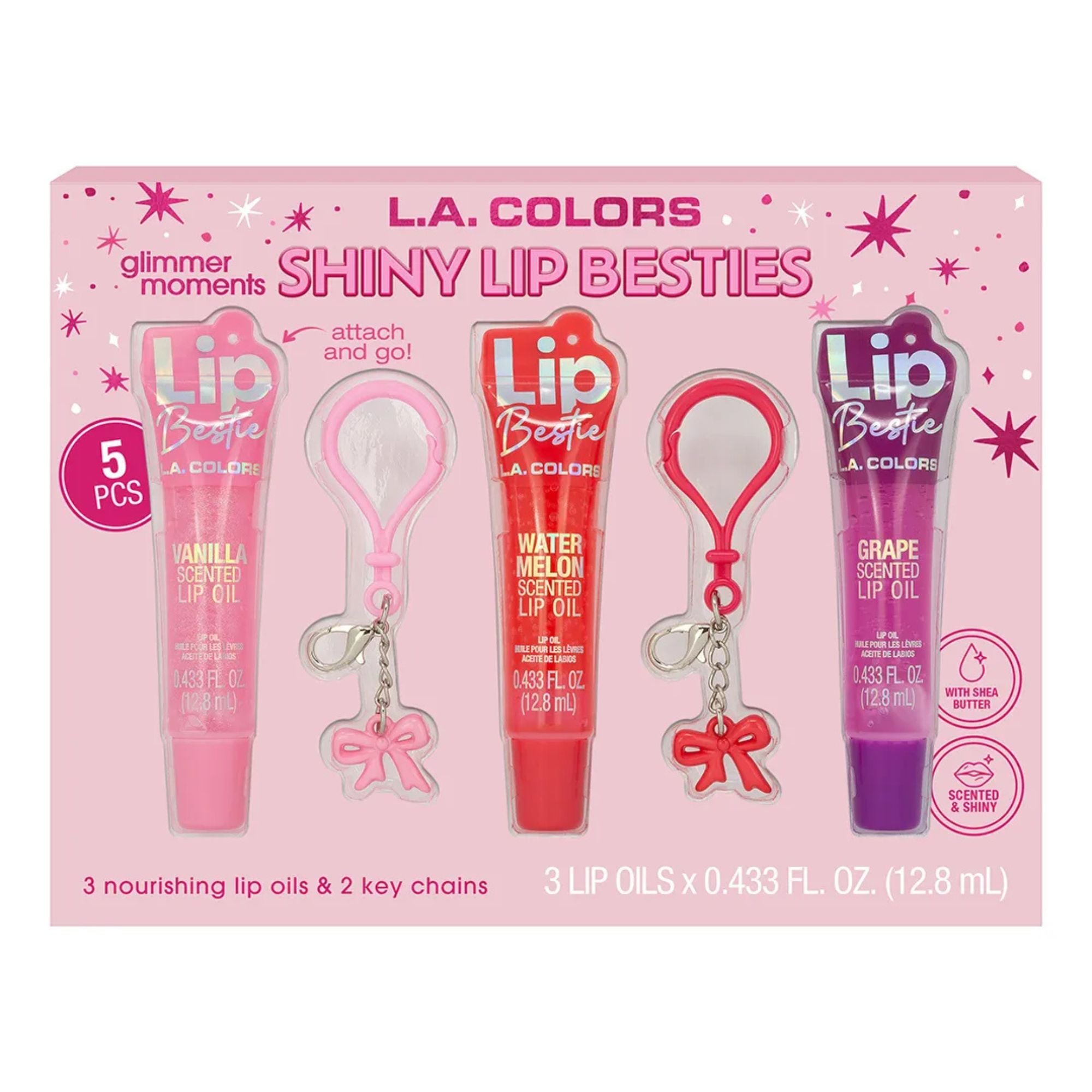 Set L.A Colors Lip Oil Trio, Brillos de Labios - 3 Piezas - C43546