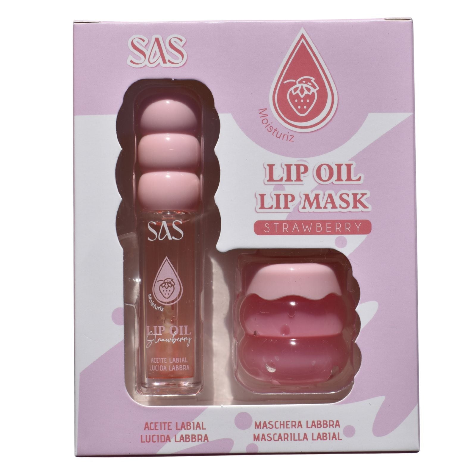 Set de Aceite Labial + Mascara de Labios SAS Cosmetics - SAC186 - STRAWBERRY