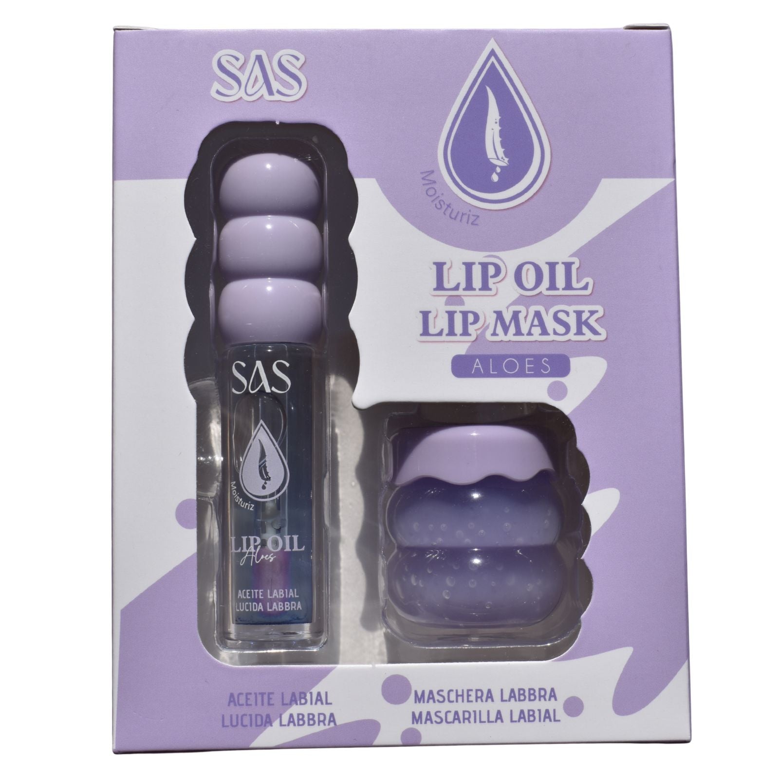 Set de Aceite Labial + Mascara de Labios SAS Cosmetics - SAC186 - ALOES