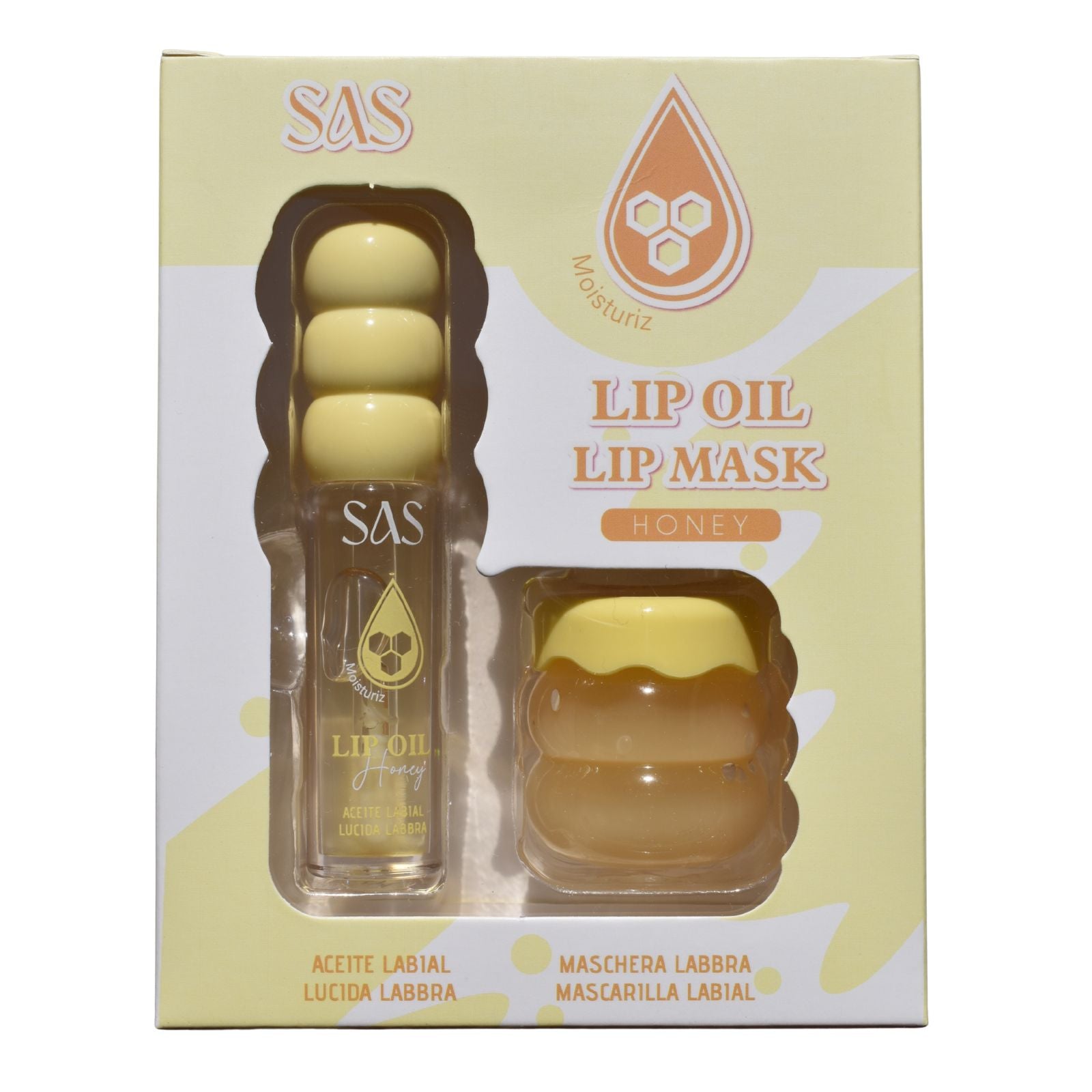 Set de Aceite Labial + Mascara de Labios SAS Cosmetics - SAC186 -HONEY