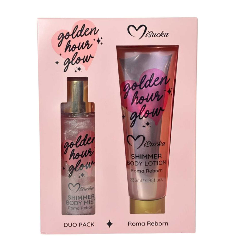Duo Pack Golden Hour Glow Body Mist Shimmer Mas Locion Corporal - ROMA REBON