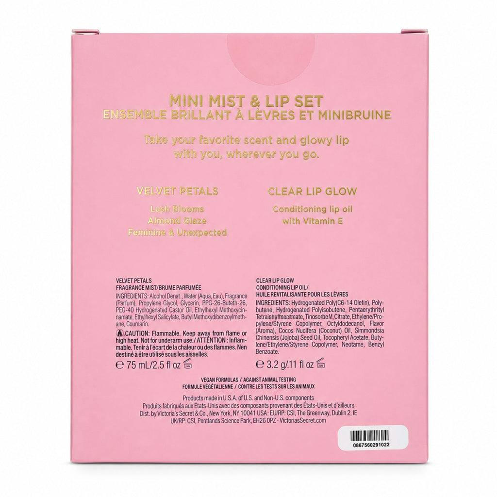 Set Victori'as Secret Body Mist + Lip Gloss - Velvet Petals
