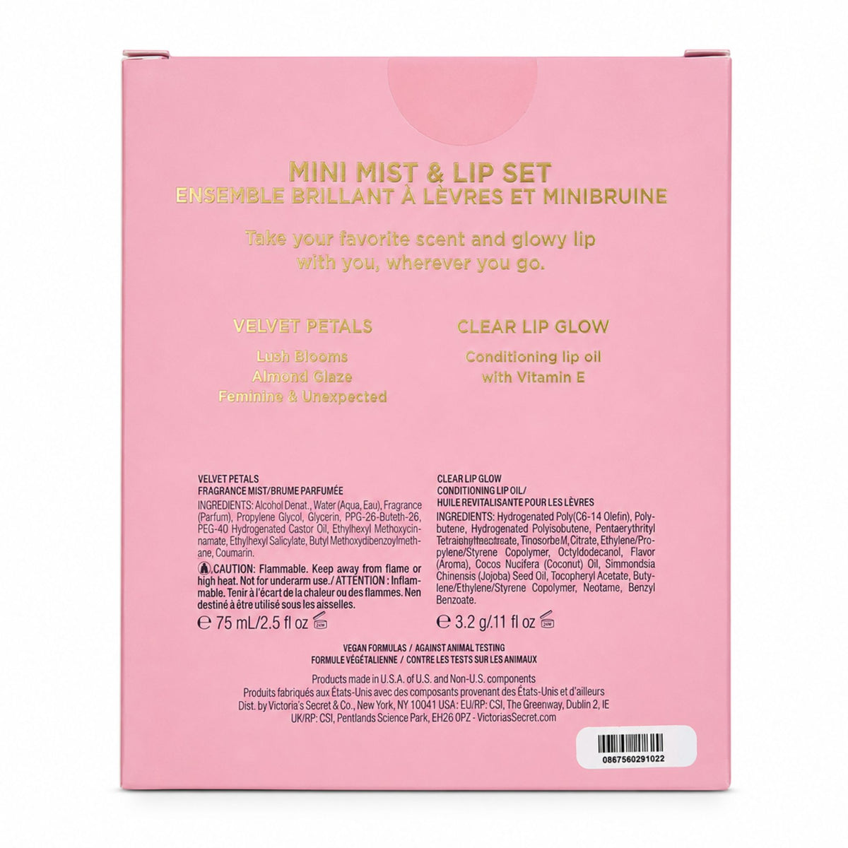 Set Victori'as Secret Body Mist + Lip Gloss - Velvet Petals