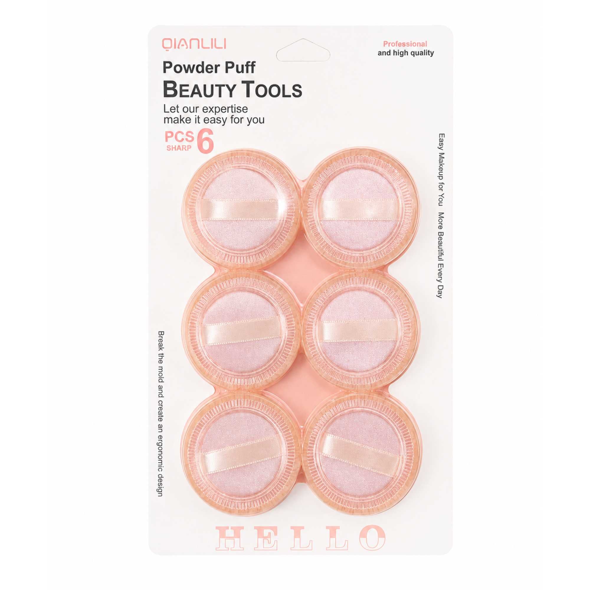 Set de Borlas de Maquillaje para Polvos Sueltos y Compactos 6 Piezas - AY09