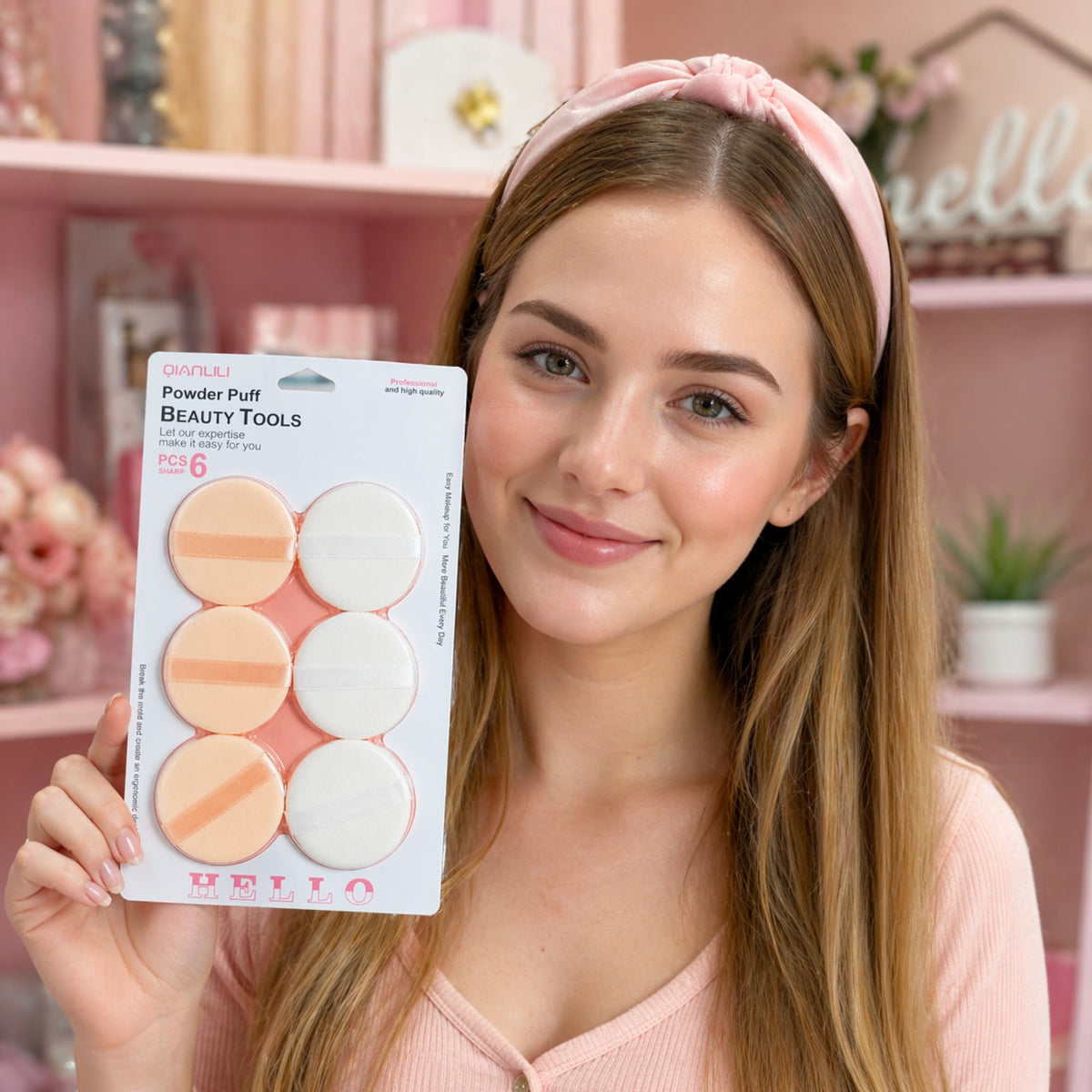 Set de Borlas de Maquillaje para Polvos Sueltos y Compactos 6 Piezas - AU290