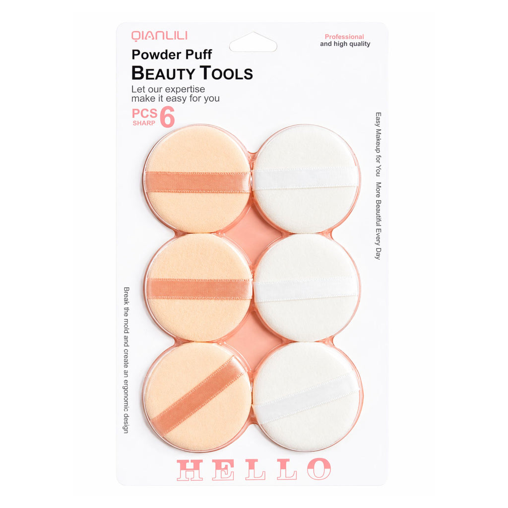 Set de Borlas de Maquillaje para Polvos Sueltos y Compactos 6 Piezas - AU290