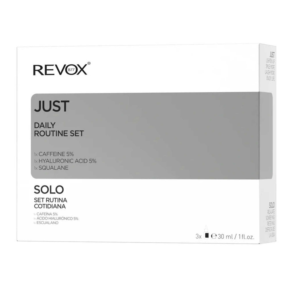 Set de Rutina Facial Revox Cafeina Acido Hialurico y Escualano - 3 Piezas