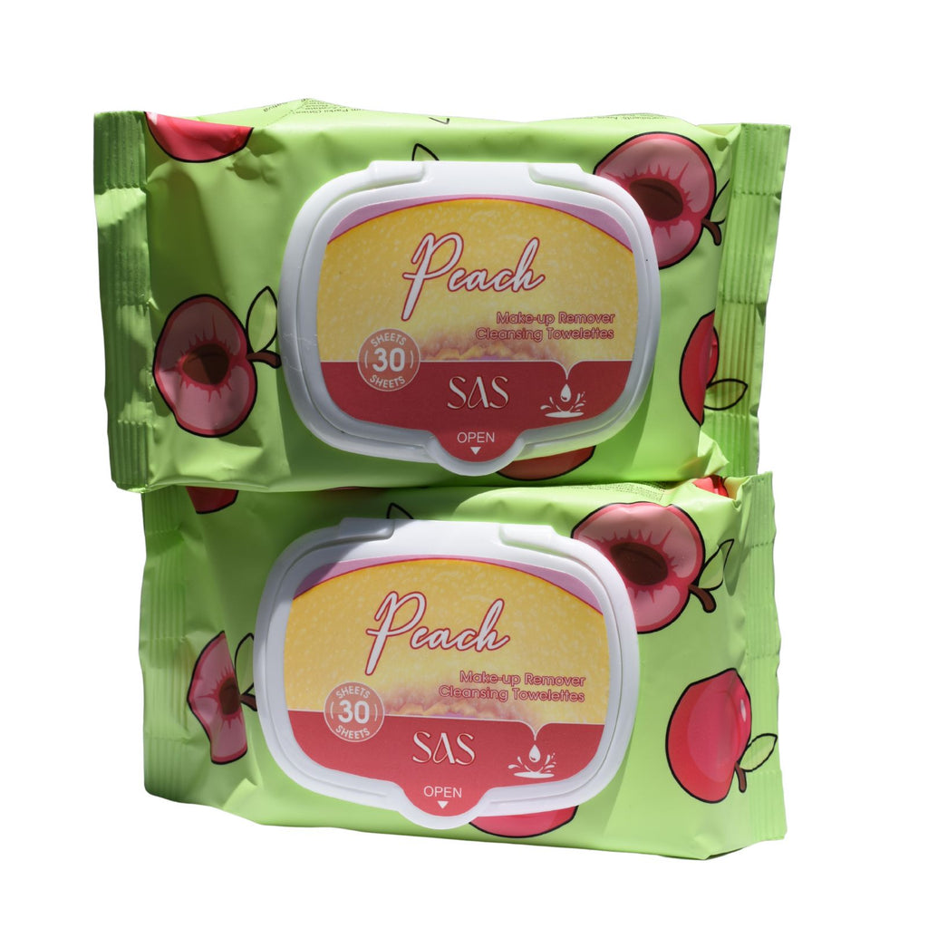 Toallitas Desmaquillantes SAS Cosmetics - Peach 30 Toallas