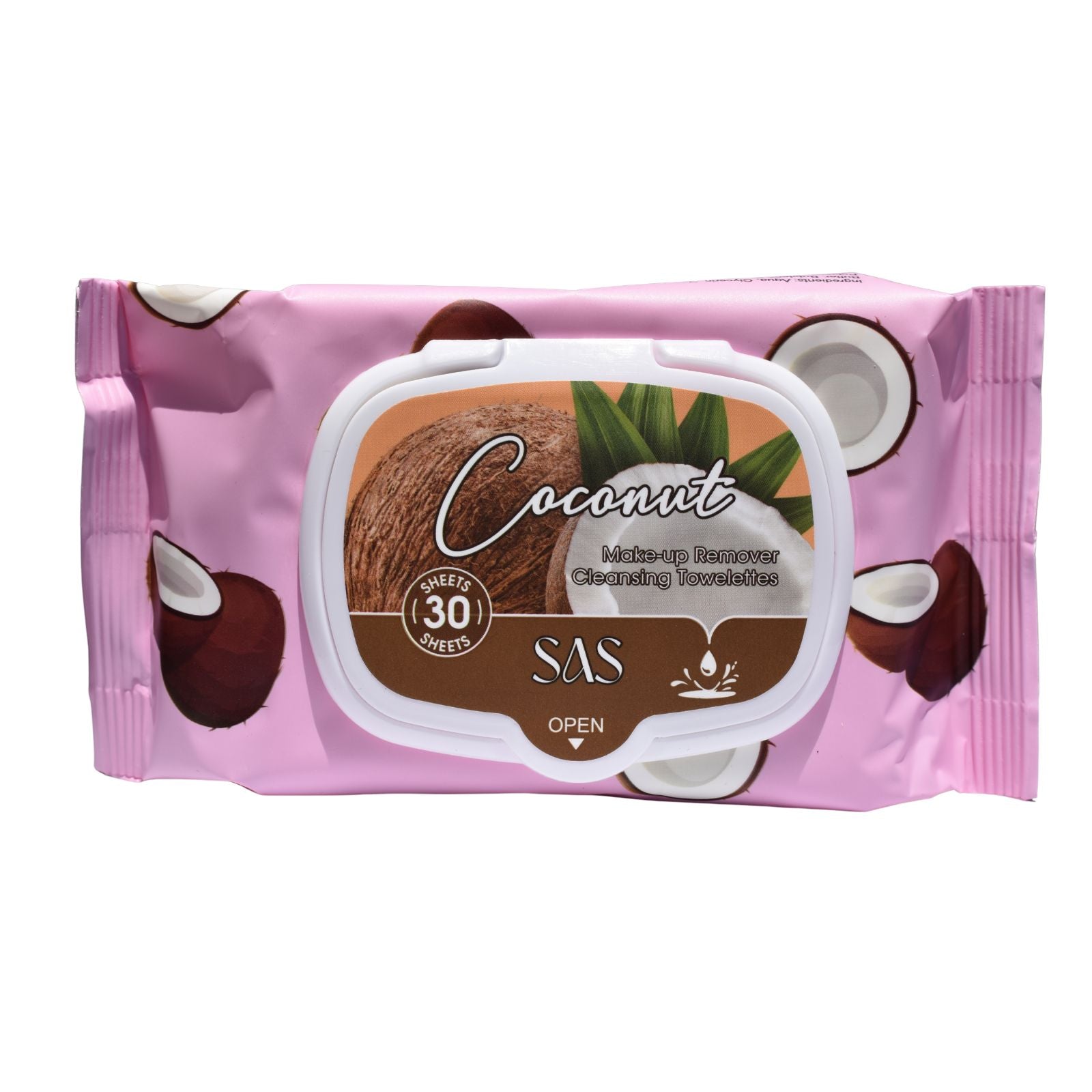 Toallitas Desmaquillantes SAS Cosmetics - Coconut 30 Toallas