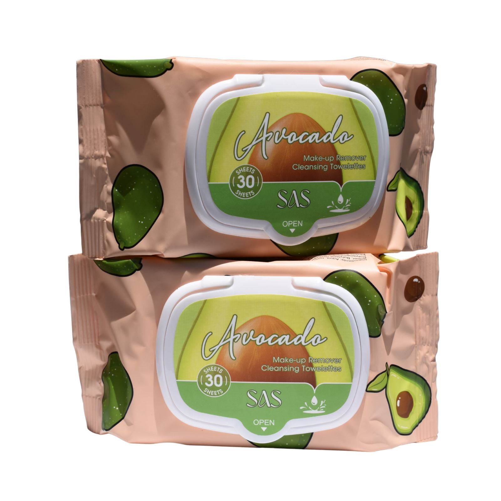 Toallitas Desmaquillantes SAS Cosmetics - Avocado 30 Toallas