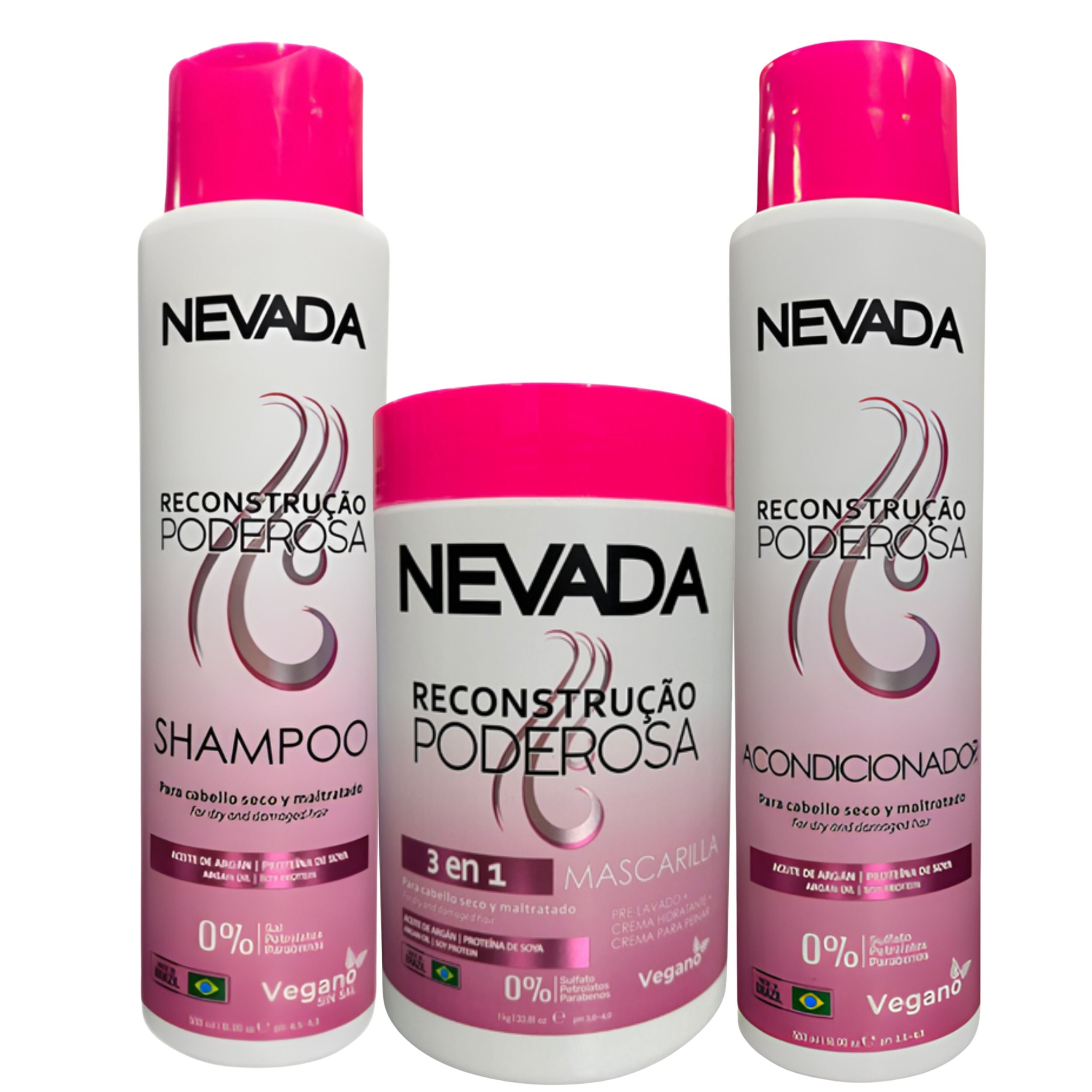 Tripack Shampo, Acond, Mascarilla NEVADA -  Reconstrucción Poderosa