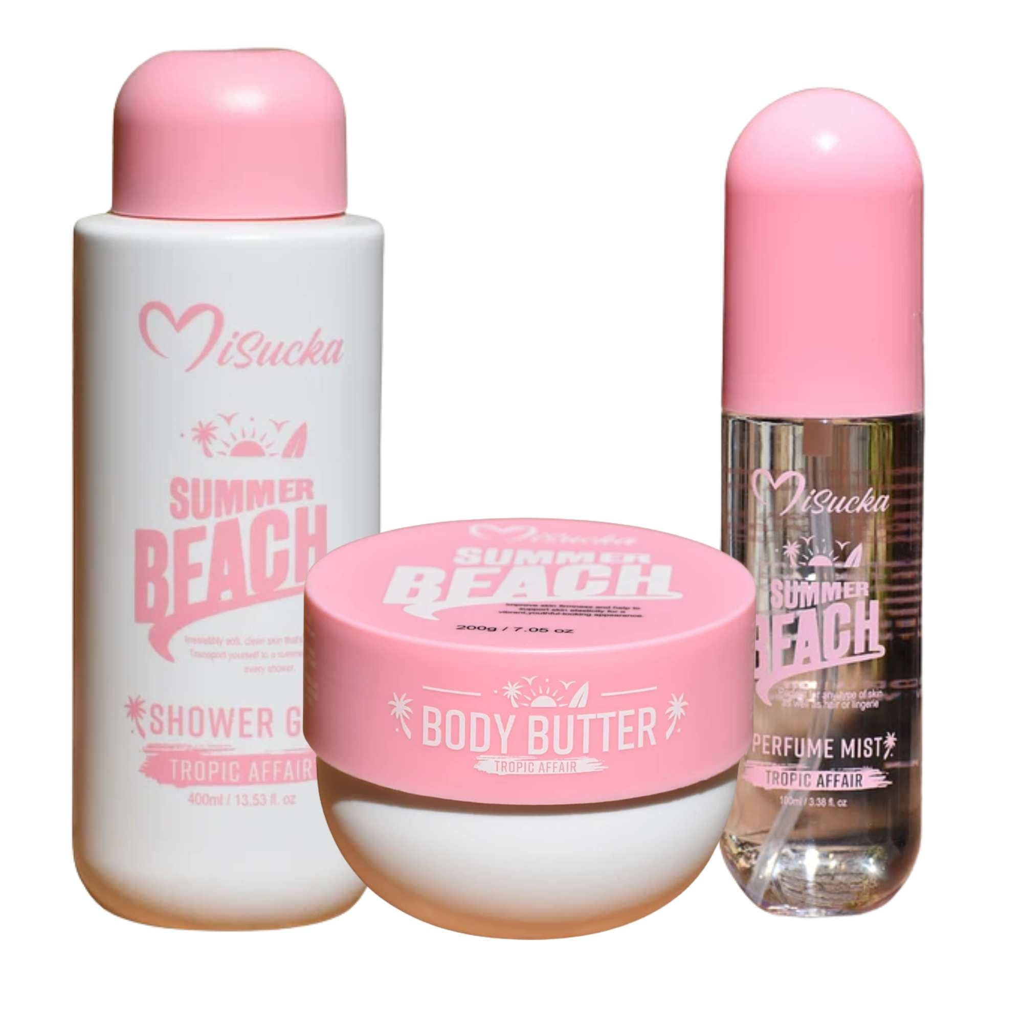 Tripack Shower gel, Manteca corporal y Perfume Mist Misucka -  Tropic Affair