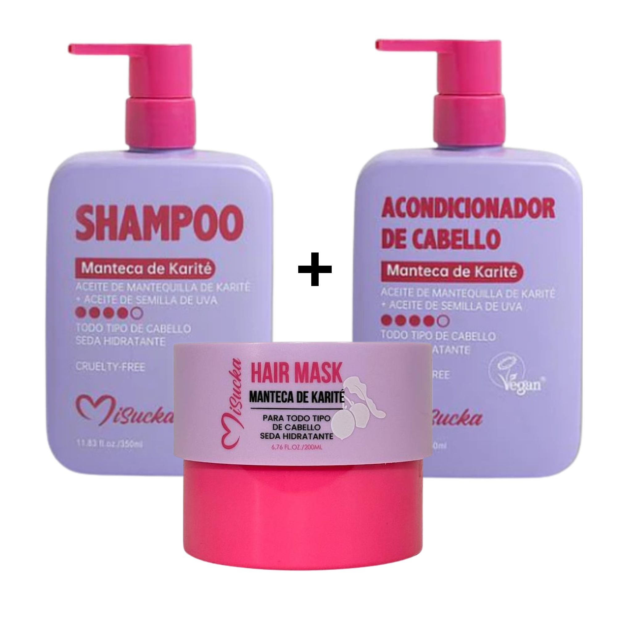 Tripack de Shampoo, Acondicionador y Mascarilla Misucka 200 ml - KÁRITE