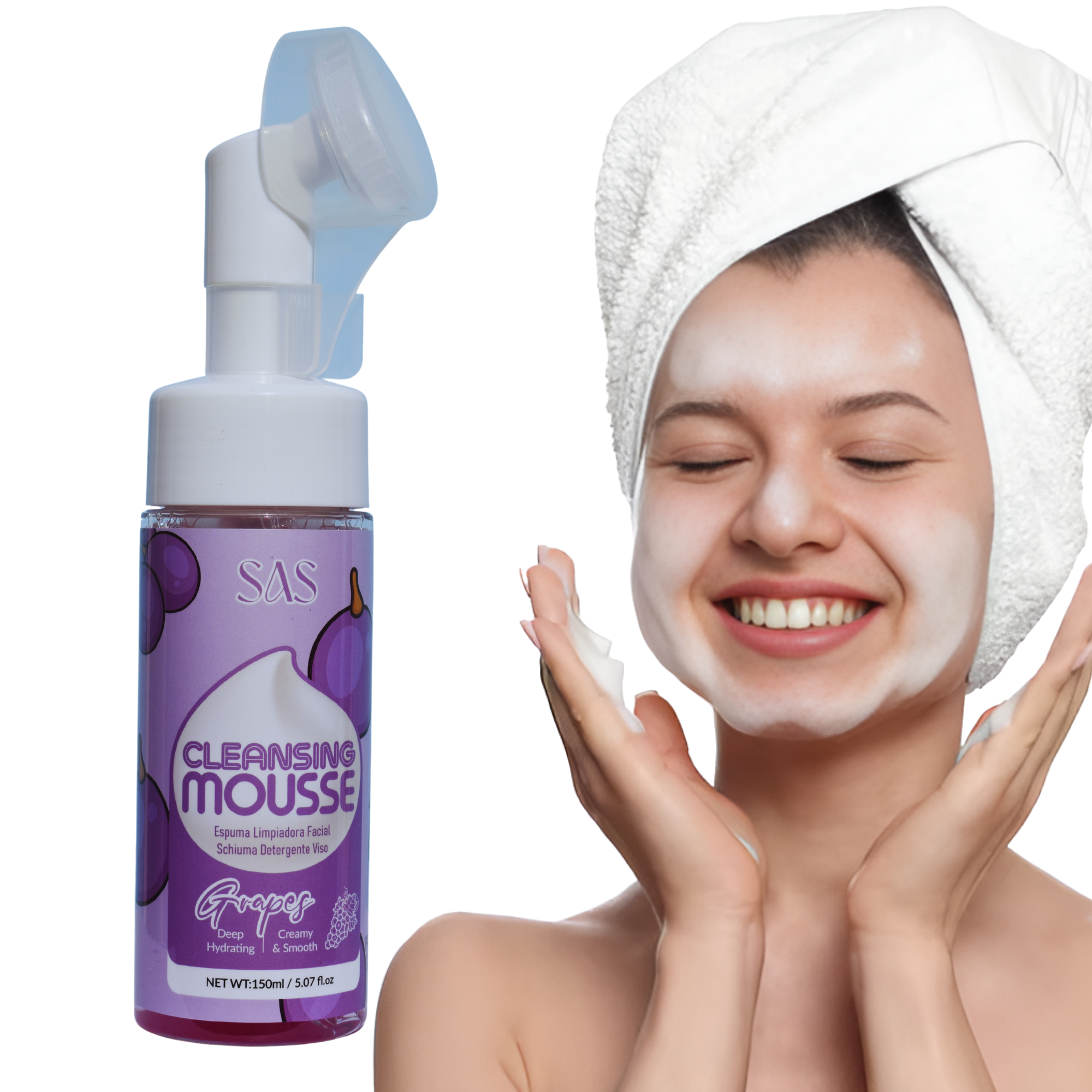 Espuma Limpiadora Facial SAS Cosmetics 150 ML - Grapes SAS COSMETICS Cosmeticos-skincare