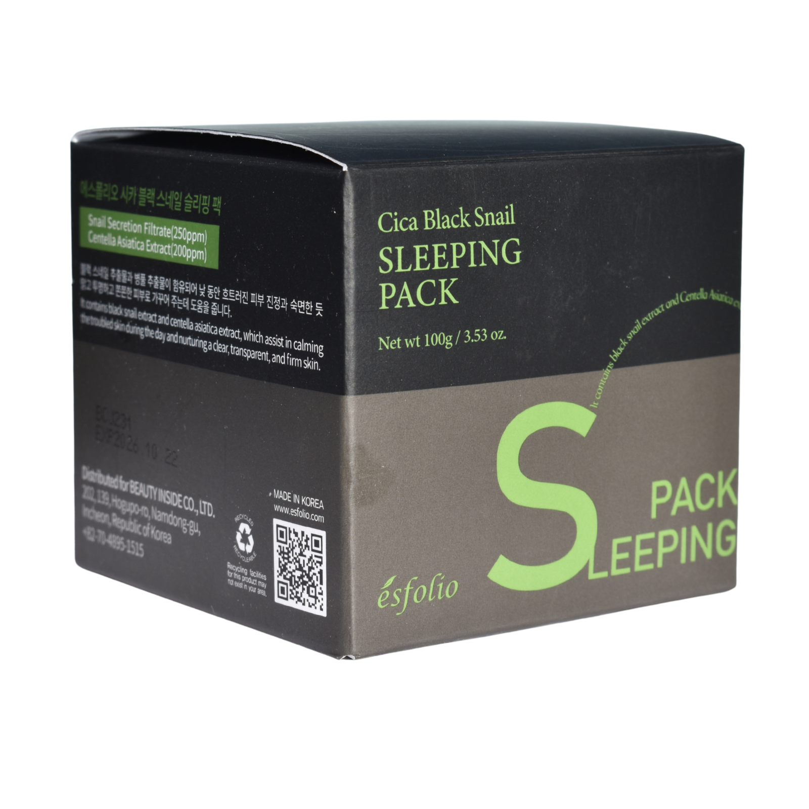 Mascarilla Facial en Gel Esfolio de Caracol y Centella Asiatica 100g - 0455 ESFOLIO Cosmeticos-skincare