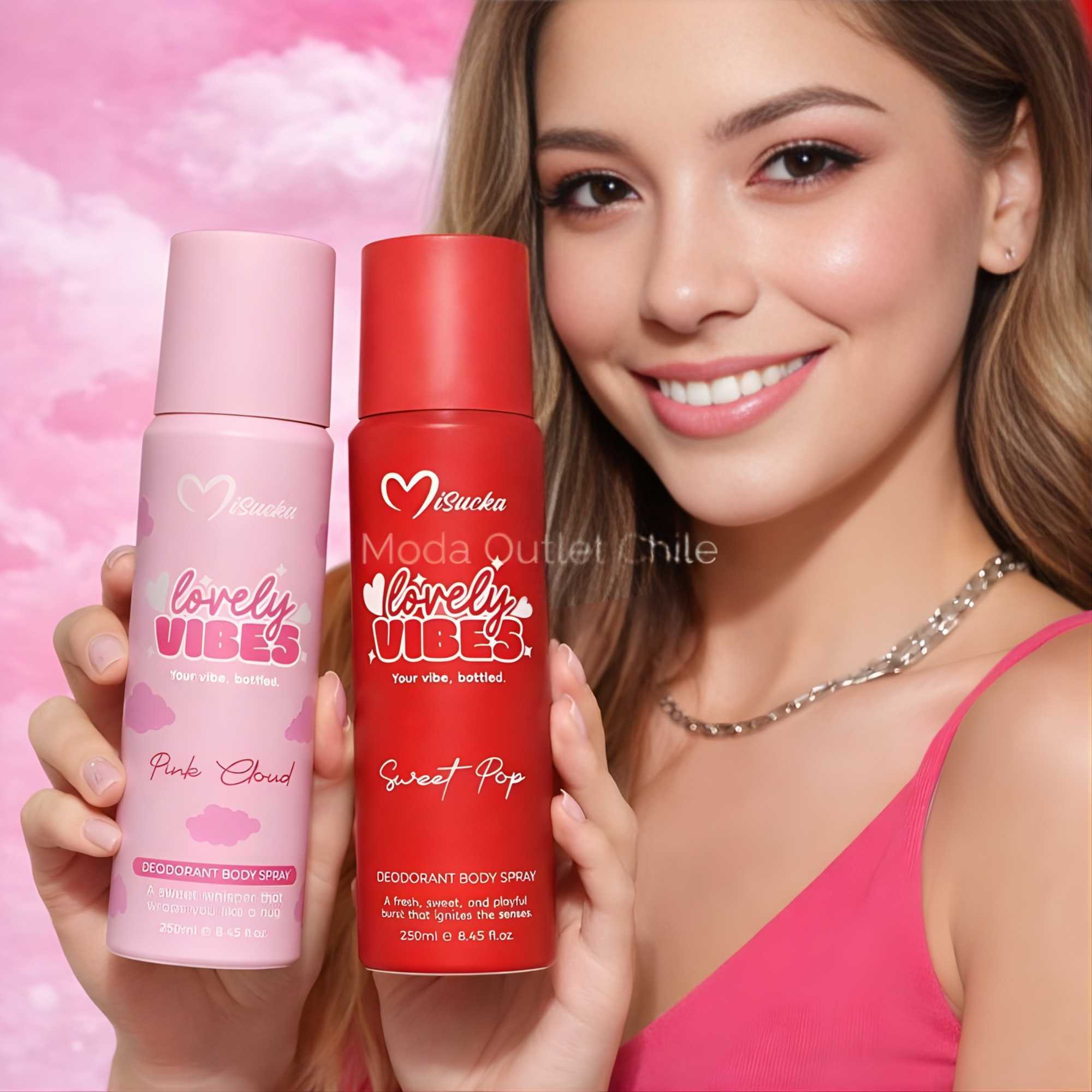 Body splash Desodrante de Misucka Lovely Vibes 250 Ml  - PINK CLOUD