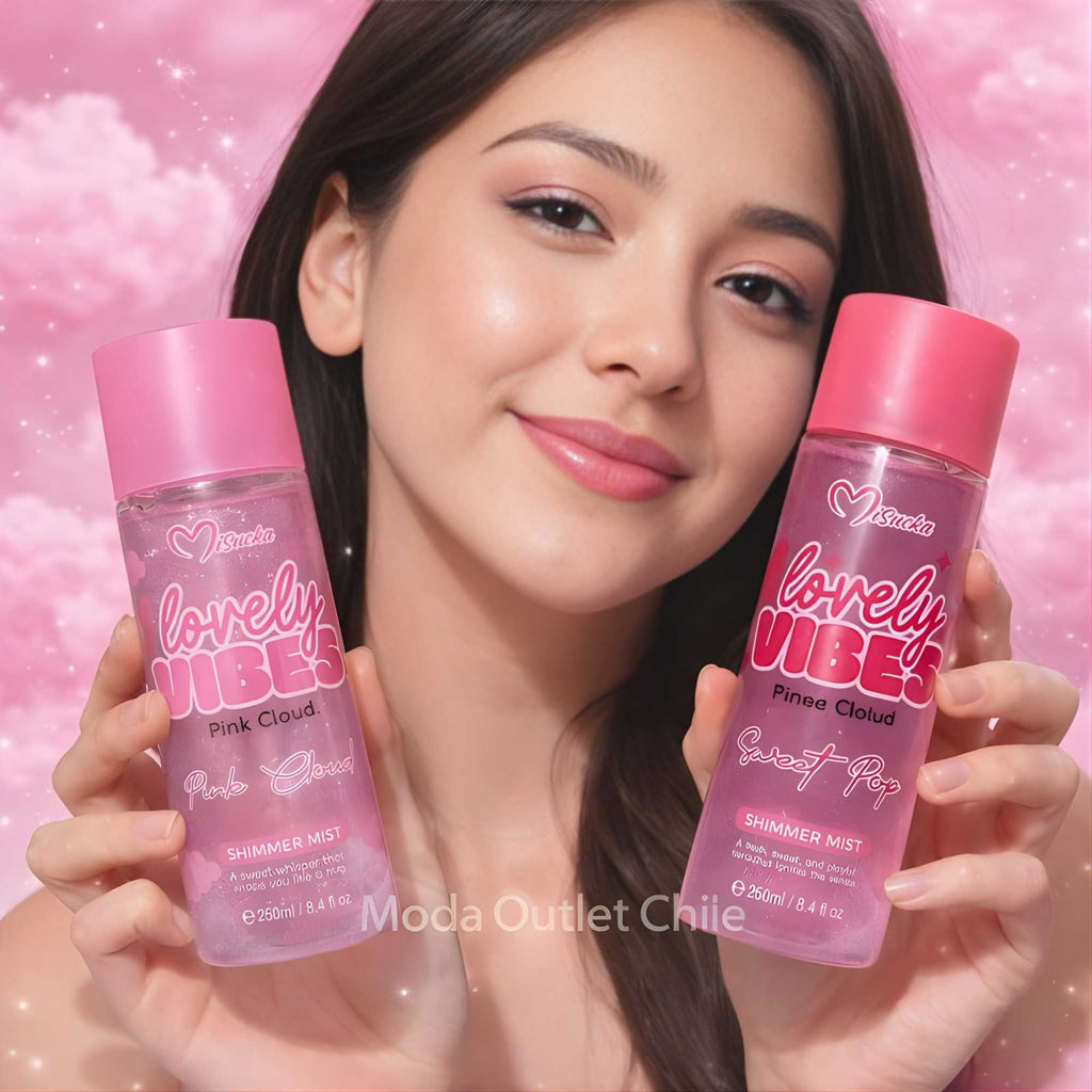 Body Mist Misucka Lovely Vibes Con Shimmer / Brillo  250 Ml  - PINK CLOUD