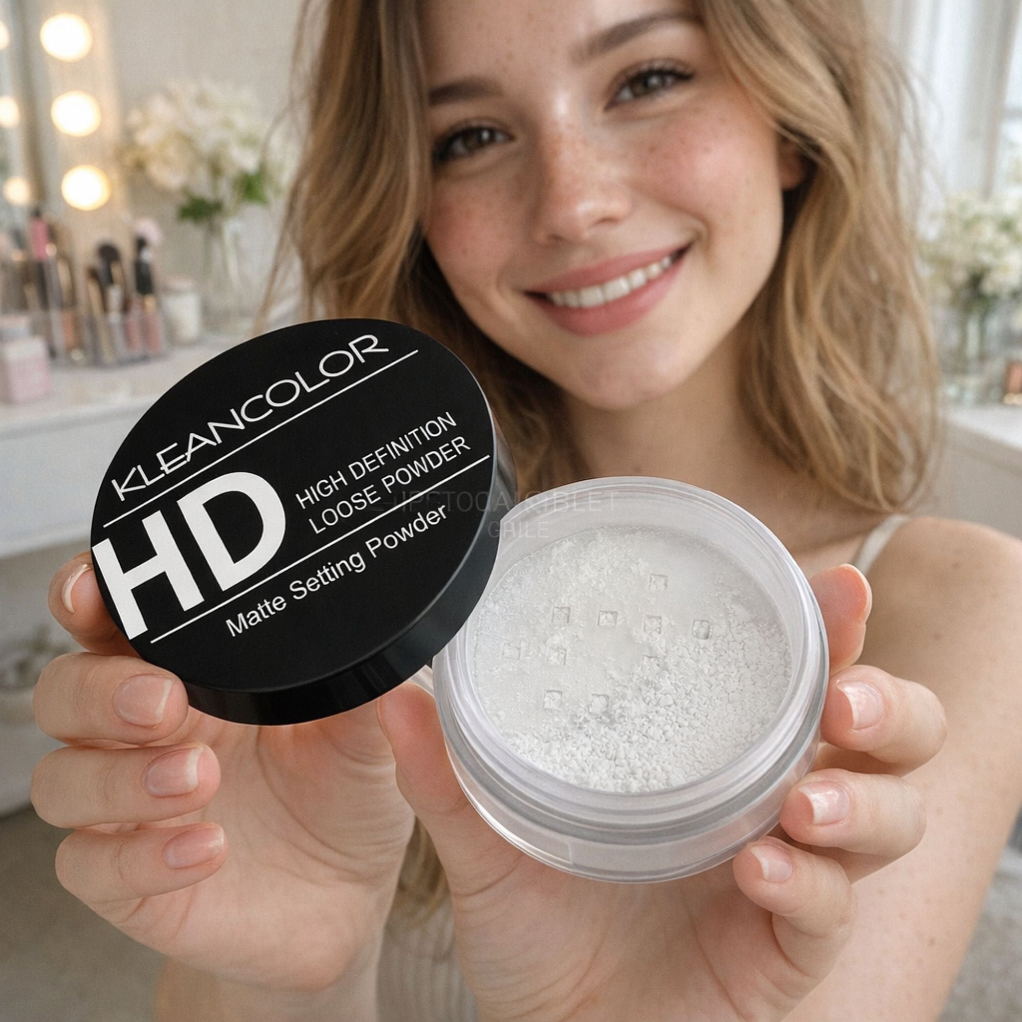 Polvo Suelto Matificante Kleancolor HD Matte Setting Powder – Tono Translucent.
