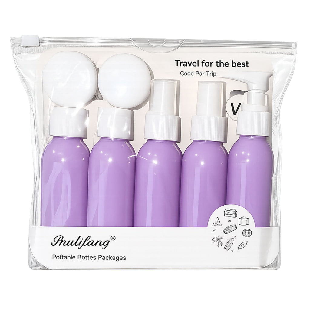 Set de Viaje con Botellas y Envases Recargables 7 Piezas - 2032